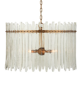 Electra Six Light Chandelier in Clear/Antique Brass (142|9000-1234)