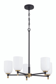 Council Five Light Chandelier in Flat Black/Satin Brass (46|60325-FBSB)