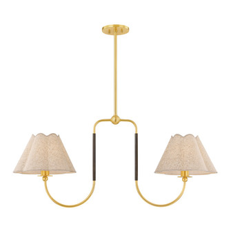 Janie Two Light Linear Pendant in Aged Brass/True Bronze (428|H1043902-AGB/TRB)
