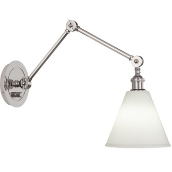 Alloy One Light Wall Sconce in Polished Nickel/Cased White Glass Shade w/ Polished (165|S2418G)