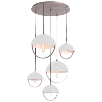 Mavisten Edition Copernica Five Light Pendant in Pewter w/White Painted (165|P589WHT)