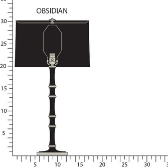 Kane One Light Table Lamp in Obsidian w/Polished Nickel (165|OS72X)