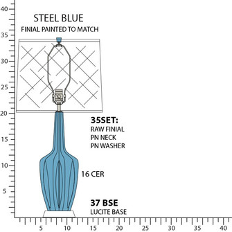Emma One Light Table Lamp in Steel Blue Glazed Ceramic w/Polished Nickel/a Lucite (165|OB37)