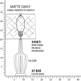 Emma One Light Table Lamp in Matte Daisy Glazed Ceramic w/Polished Nickel/a Lucite (165|MDY37)