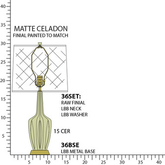 Small Emma One Light Accent Lamp in Matte Celadon Glazed Ceramic w/Warm Brass (165|MCL36)