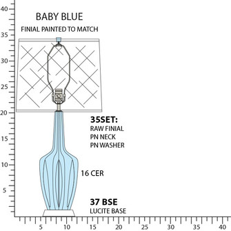 Emma One Light Table Lamp in Baby Blue Glazed Ceramic w/Polished Nickel/a Lucite (165|BB37)