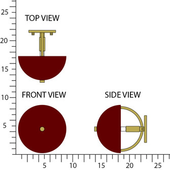 Mavisten Edition Copernica One Light Wall Sconce in Lacquered Burnished Brass w/Oxblood Painted (165|604OX)