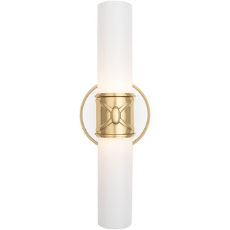 Chase Two Light Wall Sconce in Antique Brass w/Polished Cased White Glass Shades (165|1979)