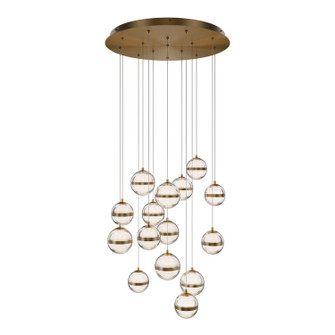 Cyllindra LED Chandelier in Aged Brass (34|PD-77515R-AB)