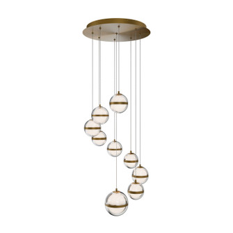 Cyllindra LED Chandelier in Aged Brass (34|PD-77509R-AB)