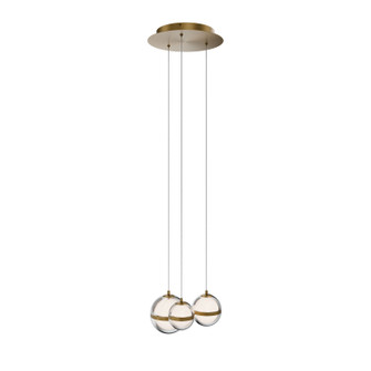 Cyllindra LED Chandelier in Aged Brass (34|PD-77503R-AB)