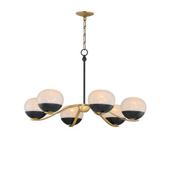Lucerne Six Light Chandelier in Black / Natural Aged Brass (16|24646MRBKNAB)