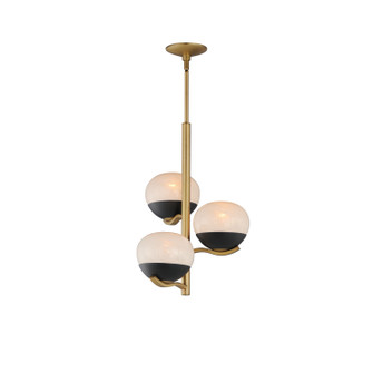 Lucerne Three Light Chandelier in Black / Natural Aged Brass (16|24643MRBKNAB)