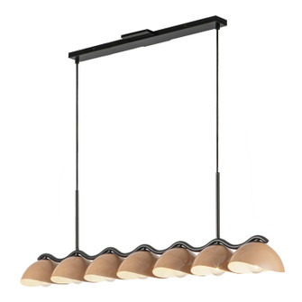 Atlas Seven Light Linear Pendant in Black/Peach (347|LP57642-BK/PEC)