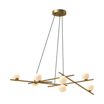 Amara LED Chandelier in Brushed Gold/Glossy Opal Glass (347|CH89854-BG/GO-UNV)