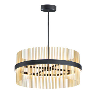Chimes 5CCT LED Pendant in Black / Satin Brass (86|E34257-BKSBR)