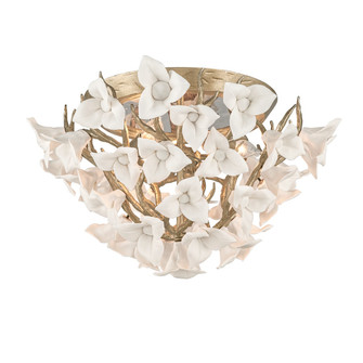 Lily Three Light Flush Mount in Stria Gold Leaf (68|211-34-SGL)
