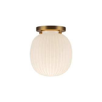 Cherise One Light Semi-Flush Mount in Brushed Gold/Glossy Ribbed Opal Glass (452|SF579107BGGR)