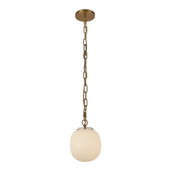 Cherise One Light Pendant in Brushed Gold/Glossy Ribbed Opal Glass (452|PD579107BGGR)