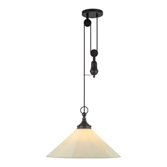 Ellen One Light Pendant in Matte Black/White Linen (452|PD447120MBWL)