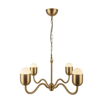 Effie Four Light Chandelier in Brushed Gold/Opal Glass (452|CH558427BGOP)