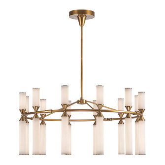 Edwin LED Chandelier in Vintage Brass/Frosted Ribbed Glass (452|CH348038VBFR-UNV)