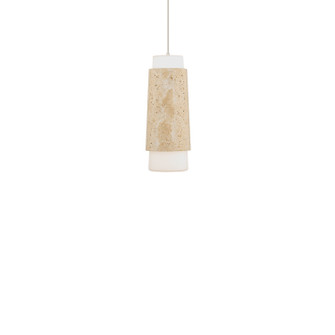 Chauncey LED Mini Pendant in Beige Travertine/Aged Brass (281|PD-5513-27-WV/AB)
