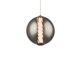Swirly LED Mini Pendant in Smoke Glass/Brushed Nickel (281|PD-32511-40-SM/BN)