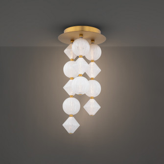 Pearla LED Flush Mount in Aged Brass (281|FM-2523-AB)