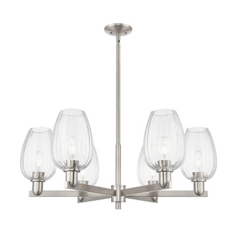 Arcadia Six Light Chandelier in Satin Nickel (405|716-6CR-SN-G457-6CL)