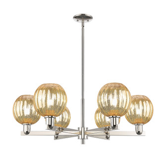 Arcadia Six Light Chandelier in Polished Nickel (405|716-6CR-PN-G458-7ME)
