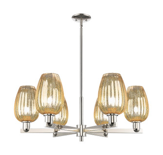 Arcadia Six Light Chandelier in Polished Nickel (405|716-6CR-PN-G457-6ME)