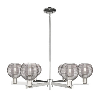 Arcadia Six Light Chandelier in Polished Nickel (405|716-6CR-PN-G1213-6SM)
