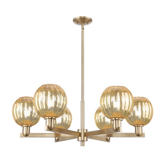 Arcadia Six Light Chandelier in Champagne Bronze (405|716-6CR-CB-G458-7ME)
