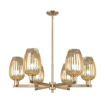 Arcadia Six Light Chandelier in Champagne Bronze (405|716-6CR-CB-G457-6ME)