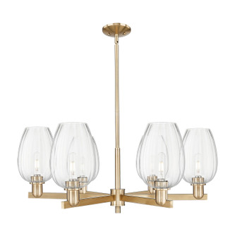 Arcadia Six Light Chandelier in Champagne Bronze (405|716-6CR-CB-G457-6CL)