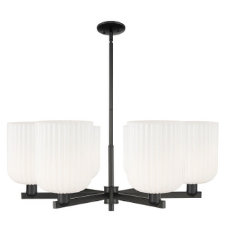 Arcadia Six Light Chandelier in Matte Black (405|716-6CR-BK-G559-8GWH)