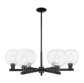 Arcadia Six Light Chandelier in Matte Black (405|716-6CR-BK-G458-7CL)