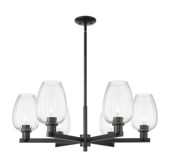 Arcadia Six Light Chandelier in Matte Black (405|716-6CR-BK-G457-6CL)