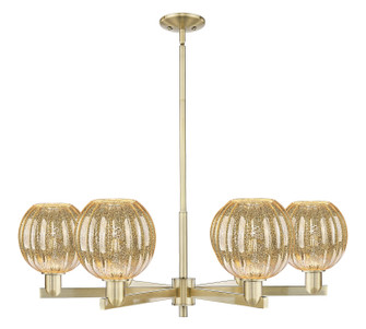 Arcadia Six Light Chandelier in Antique Brass (405|716-6CR-AB-G458-7ME)