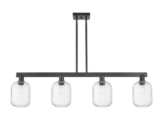 Arcadia Four Light Island Pendant in Matte Black (405|716-4I-BK-G460-7CL)
