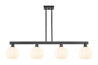 Arcadia Four Light Island Pendant in Matte Black (405|716-4I-BK-G1217-8WV)