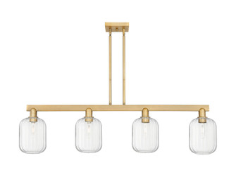 Arcadia Four Light Island Pendant in Brushed Brass (405|716-4I-BB-G460-7CL)