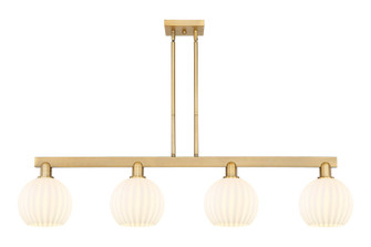 Arcadia Four Light Island Pendant in Brushed Brass (405|716-4I-BB-G1217-8WV)