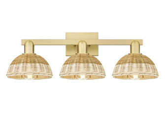 Arcadia Three Light Bath Vanity in Satin Gold (405|716-3W-SG-NBD2-75-NAT)