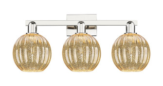 Arcadia Three Light Bath Vanity in Polished Nickel (405|716-3W-PN-G458-7ME)