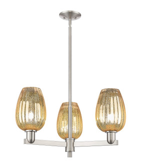 Arcadia Three Light Pendant in Satin Nickel (405|716-3CR-SN-G457-6ME)