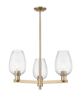 Arcadia Three Light Flush Mount in Champagne Bronze (405|716-3CR-CB-G457-6CL)
