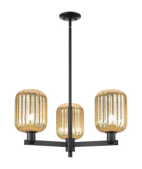 Arcadia Three Light Pendant in Matte Black (405|716-3CR-BK-G460-7ME)