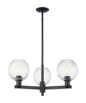 Arcadia Three Light Flush Mount in Matte Black (405|716-3CR-BK-G458-7CL)